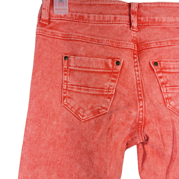 dELiA*s Jayden Y2K Faded Red Acid Wash Punk Grunge Bootcut Jeans Sz 3-4 (28x30) - Picture 4 of 10